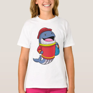 Whale als Feuerwehrmann mit Schlauch T-Shirt