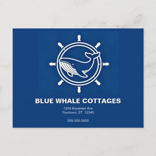 Whale and Helm Vacation Rental Postkarte (Vorderseite)
