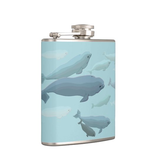 Whale Art Flask Custom Beluga Whale Drink Flasche Flachmann (Rechts)