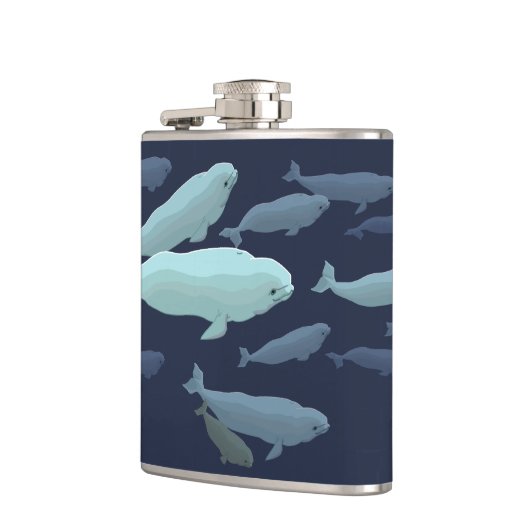 Whale Art Flask Custom Beluga Whale Drink Flasche Flachmann (Links)