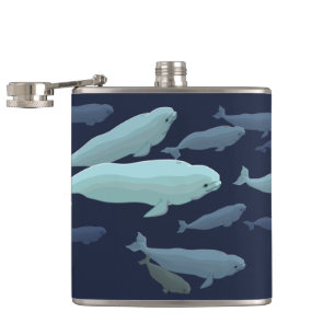 Whale Art Flask Custom Beluga Whale Drink Flasche Flachmann