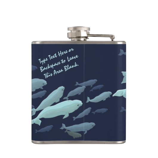 Whale Art Flask Custom Beluga Whale Drink Flasche Flachmann (Rückseite)