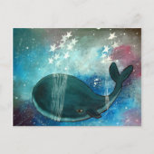 Whale Art Whimsical Postcard Niedliches Kunstwerk Postkarte (Vorderseite)