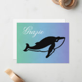 Whale auf Italienisch Danke Mitteilungskarte (Vorderseite/Rückseite Beispiel)