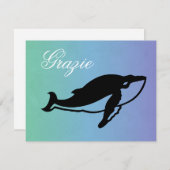 Whale auf Italienisch Danke Mitteilungskarte (Vorne/Hinten)