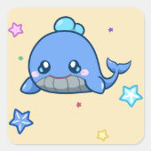 Whale-Aufkleber Quadratischer Aufkleber (Vorderseite)