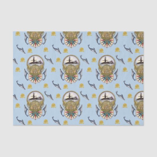 Whale aus einem Blatt-U-Boot-Gewebe Seidenpapier (Vorderseite)