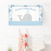 Whale Baby Boy Shower Banner in Blau und Grau (Insitu)