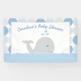 Whale Baby Boy Shower Banner in Blau und Grau