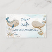 Whale Baby Dusche Blue Beige Diaper Raffle Begleitkarte (Vorderseite)