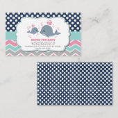 Whale Baby Dusche bringen ein Babymädchen mit Buch Begleitkarte (Vorne/Hinten)