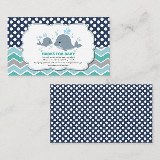 Whale Baby Dusche bringen ein Buch Beilage Boy Begleitkarte (Vorne/Hinten)