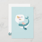 Whale Baby Dusche Flat Danke Karte (Vorne/Hinten)