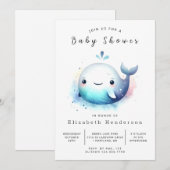 Whale-Baby-Dusche im Internet Einladung (Vorne/Hinten)