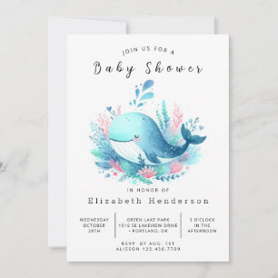 Whale-Baby-Dusche im Internet Einladung