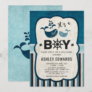 Whale Baby Dusche laden Ahoy ein Es ist ein Boy Na Einladung