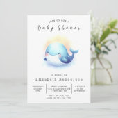 Whale-Baby-Dusche mit Wasser Einladung (Stehend Vorderseite)