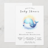 Whale-Baby-Dusche mit Wasser Einladung (Vorne/Hinten)
