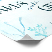 Whale-Baby-Duschkarten und Geschenkschild Poster (Ecke)