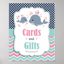 Whale Baby Showcard und Geschenksschild