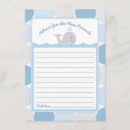 Whale Baby Shower Advice Card - Mod Blue Circles Einladung