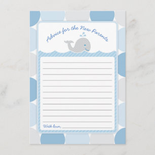 Whale Baby Shower Advice Card - Mod Blue Circles Einladung