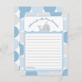 Whale Baby Shower Advice Card - Mod Blue Circles Hinweiskarte (Vorne/Hinten)