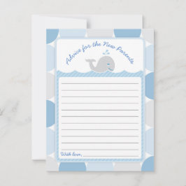 Whale Baby Shower Advice Card - Mod Blue Circles Hinweiskarte