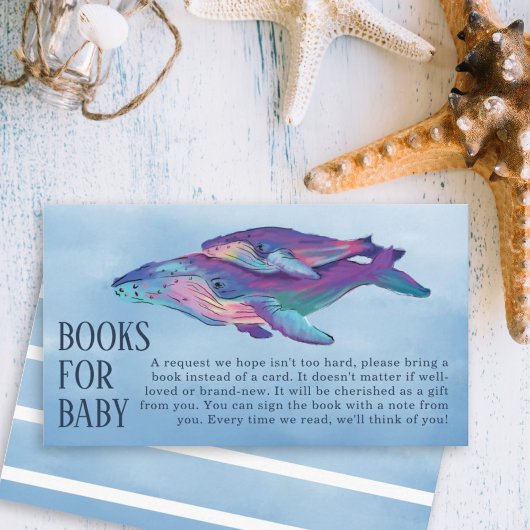 Whale Baby Shower Books for Baby Begleitkarte