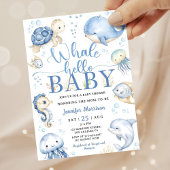 Whale Baby Shower Boy Blue Ocean Einladung