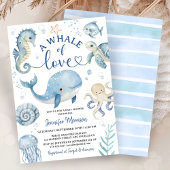 Whale Baby Shower Boy Blue Ocean Einladung