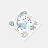Whale Baby Shower Boy Blue Ocean Paper Serviette (Ecke)