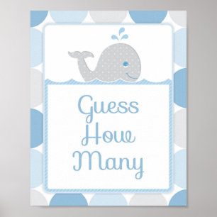 Whale Baby Shower Candy Rate wie viele Spiel Poster