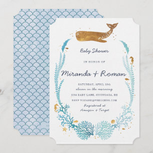 Whale Baby Shower Einladung