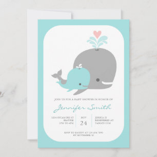 Whale Baby Shower Einladung