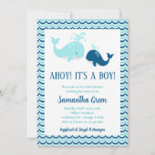 Whale Baby Shower Einladung (Vorderseite)