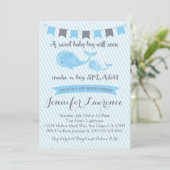 Whale Baby Shower Einladung (Stehend Vorderseite)