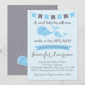 Whale Baby Shower Einladung (Vorne/Hinten)