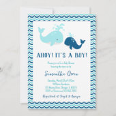 Whale Baby Shower Einladung (Vorderseite)