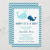 Whale Baby Shower Einladung (Vorne/Hinten)