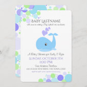 Whale Baby Shower Einladung (Vorne/Hinten)