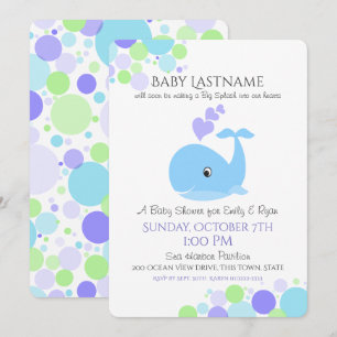 Whale Baby Shower Einladung