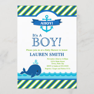 Whale Baby Shower Einladung Baby Boy