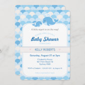 Whale Baby Shower Einladung - Blue (Vorne/Hinten)