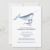 Whale Baby Shower Einladung - Elegant Nautical (Vorderseite)