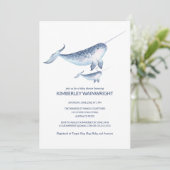 Whale Baby Shower Einladung - Elegant Nautical (Stehend Vorderseite)