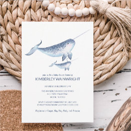 Whale Baby Shower Einladung - Elegant Nautical