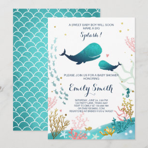 Whale Baby Shower Einladung Ocean Ahoy Junge Niedl