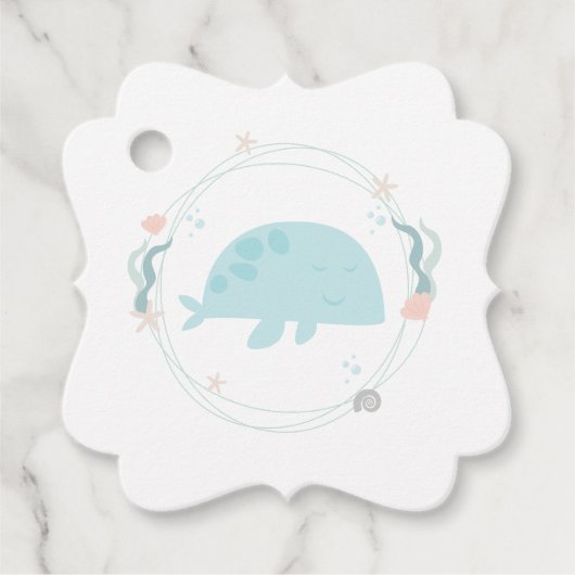 Whale Baby Shower Geschenkanhänger (Vorderseite)