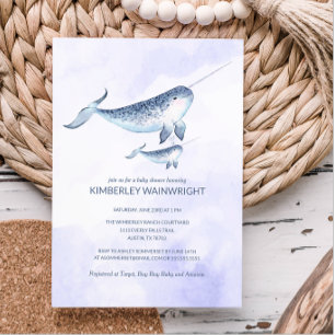Whale Baby Shower Invasion - Nautical Sea Ocean Einladung